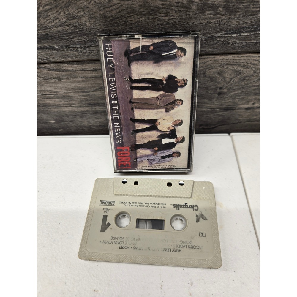 Huey Lewis and the News Fore! Cassette Tape 1986 Chrysalis Pop Rock Hip Square